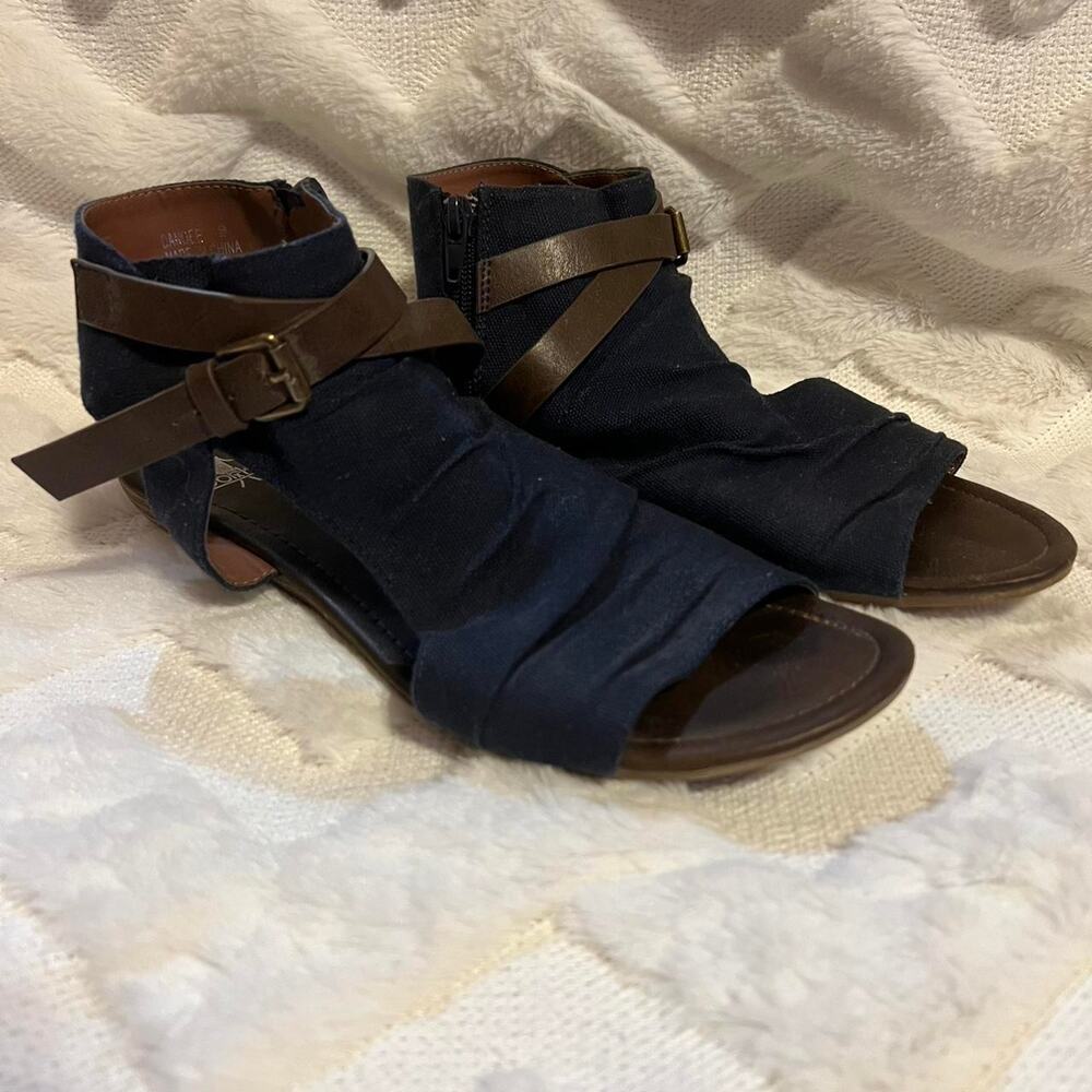 Corkys navy blue leather sandals